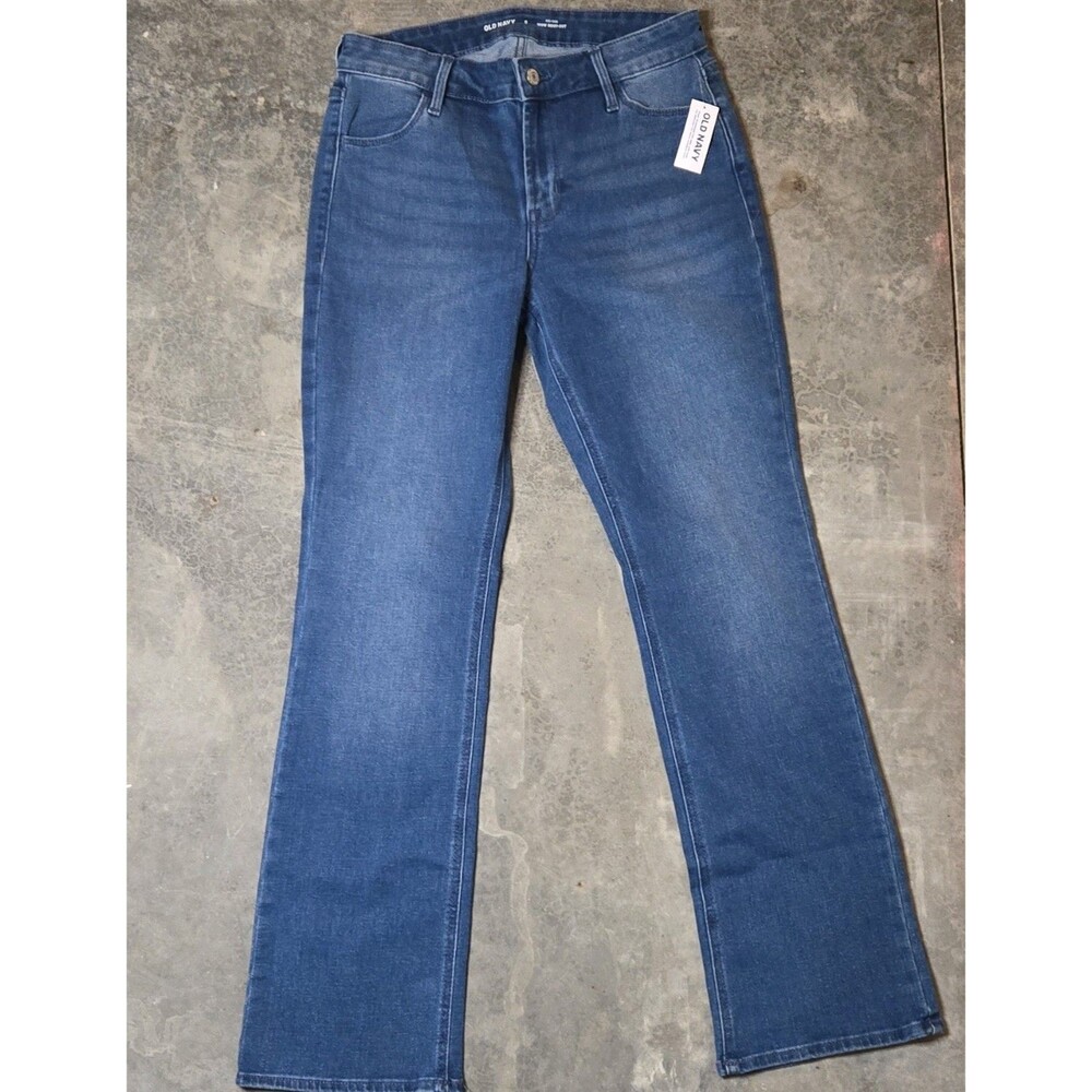 Old Navy Mid-Rise Bootcut Blue Denim Jeans 5-Pocket Design Pockets Size 10